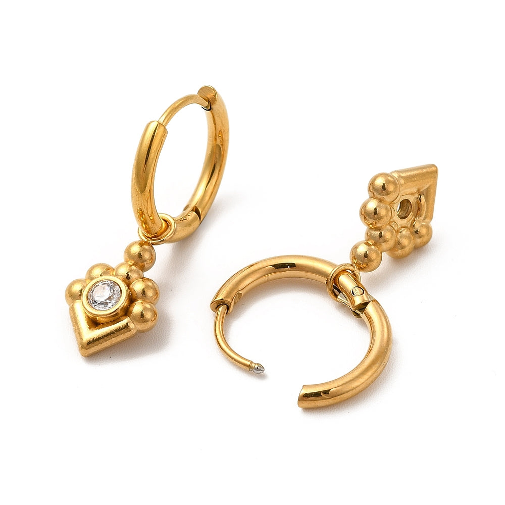 Goldene Tribal Strass Huggie Earrings