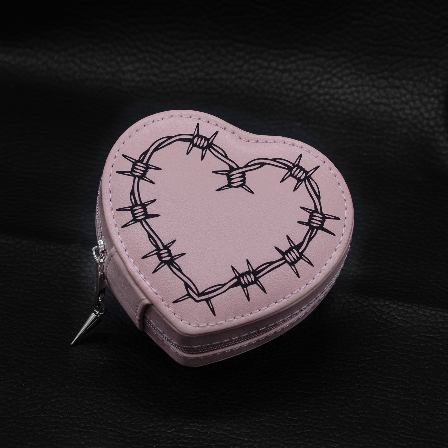 Pink Barbed Wire Heart Jewellery Case