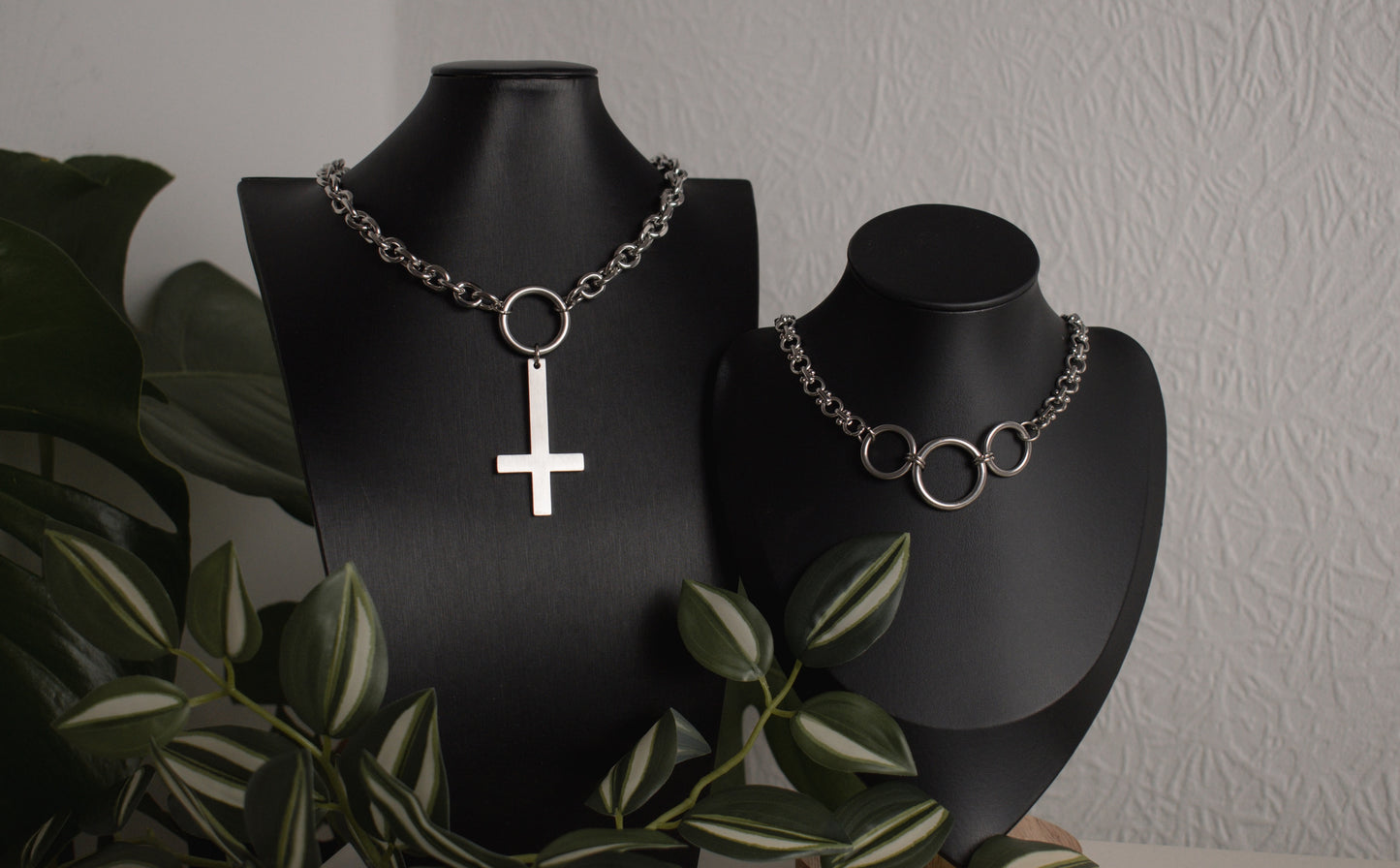 Silver Triple O-Ring Choker