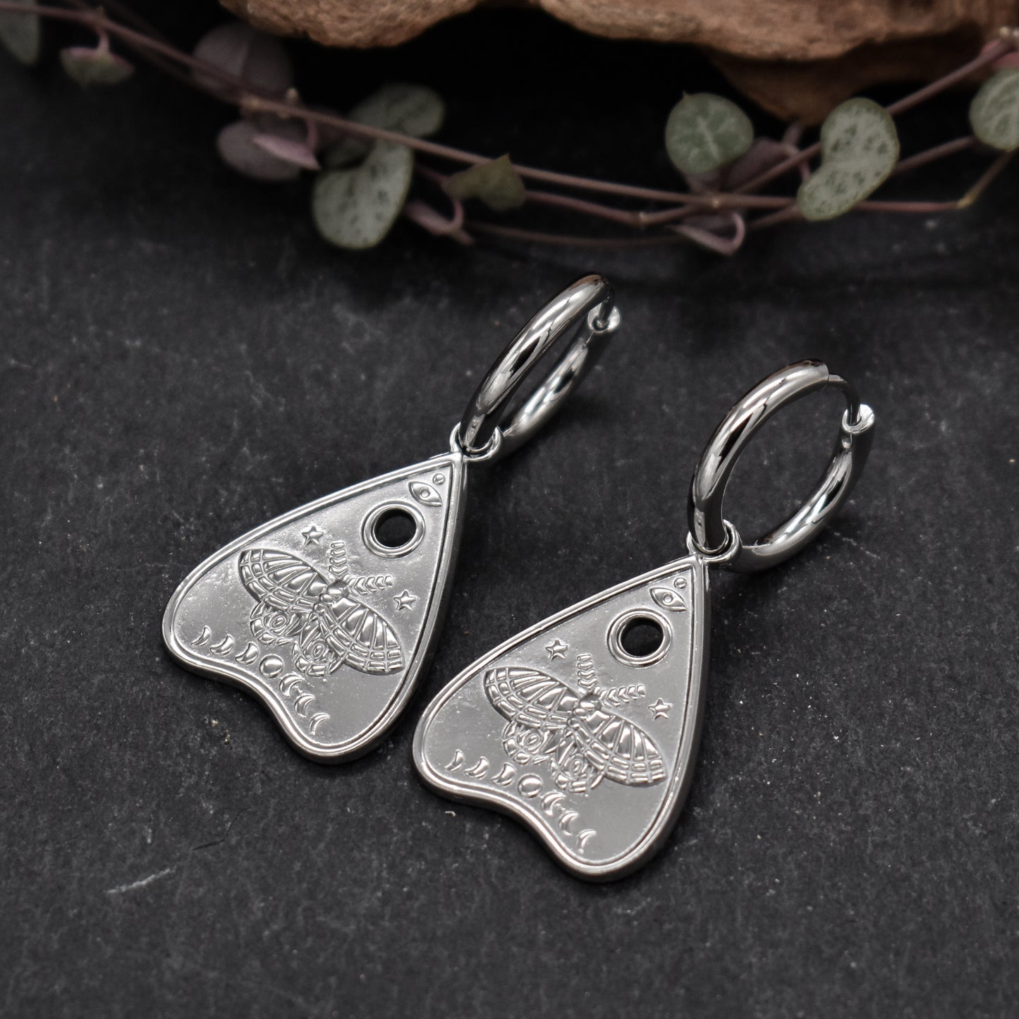 Silberne Planchette Hoop Ohrringe