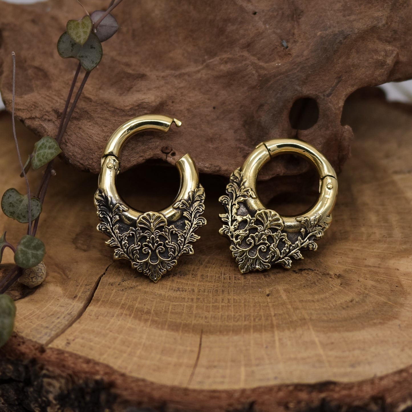 Golden Baroque Clicker Ear Weights
