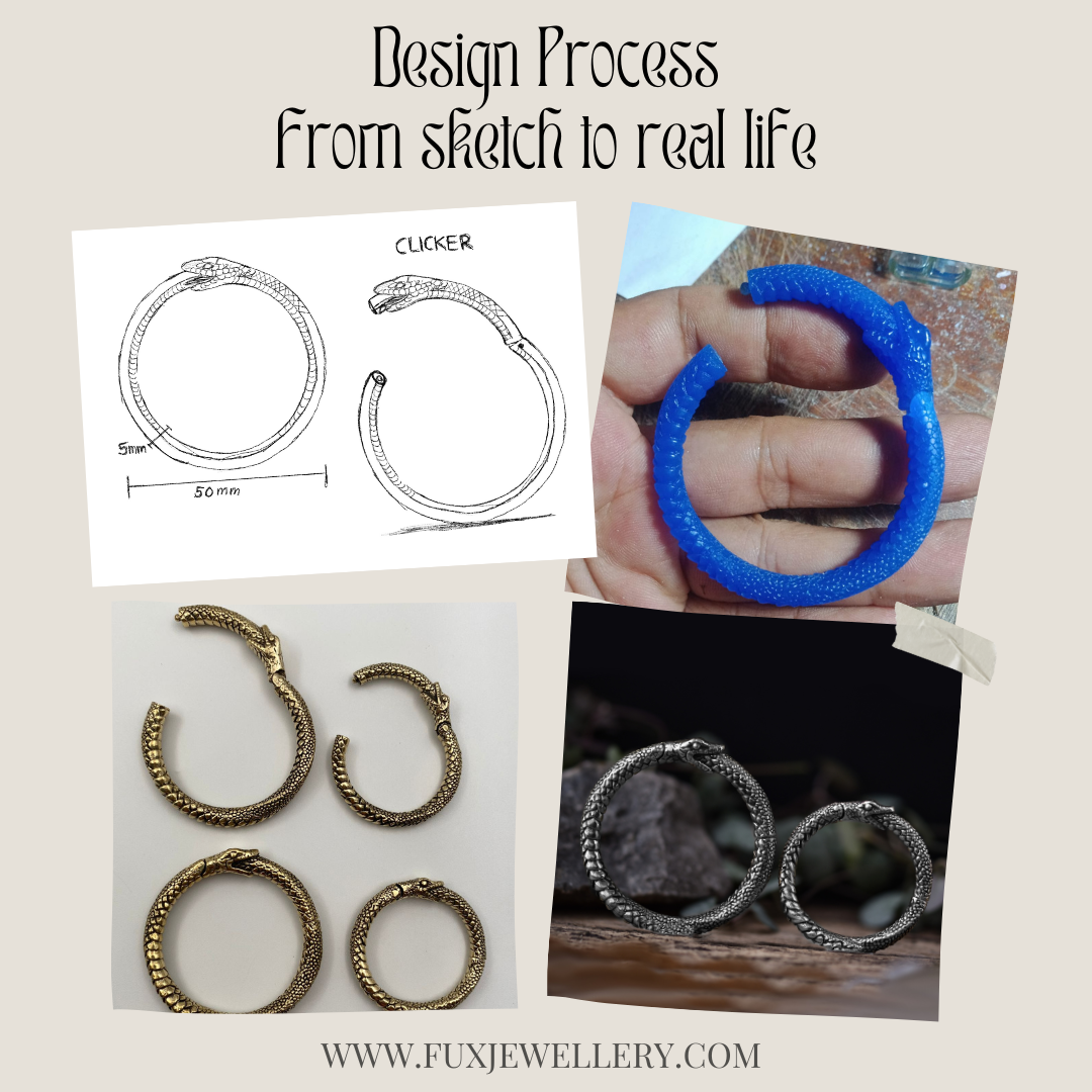 Silver Ouroboros Ear Weights