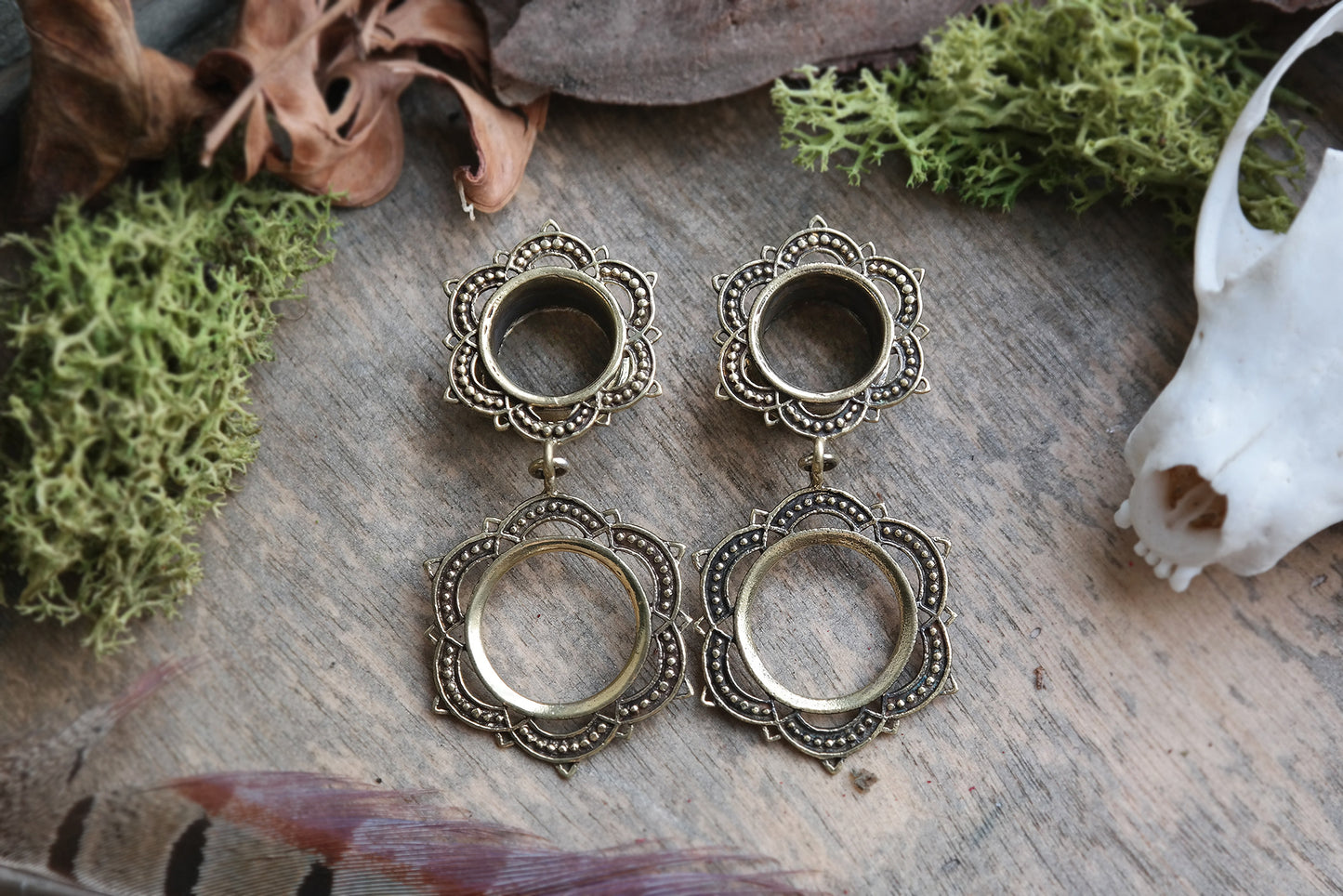 brass Mandala Flower Tunnel #PM01 - Fux Jewellery
