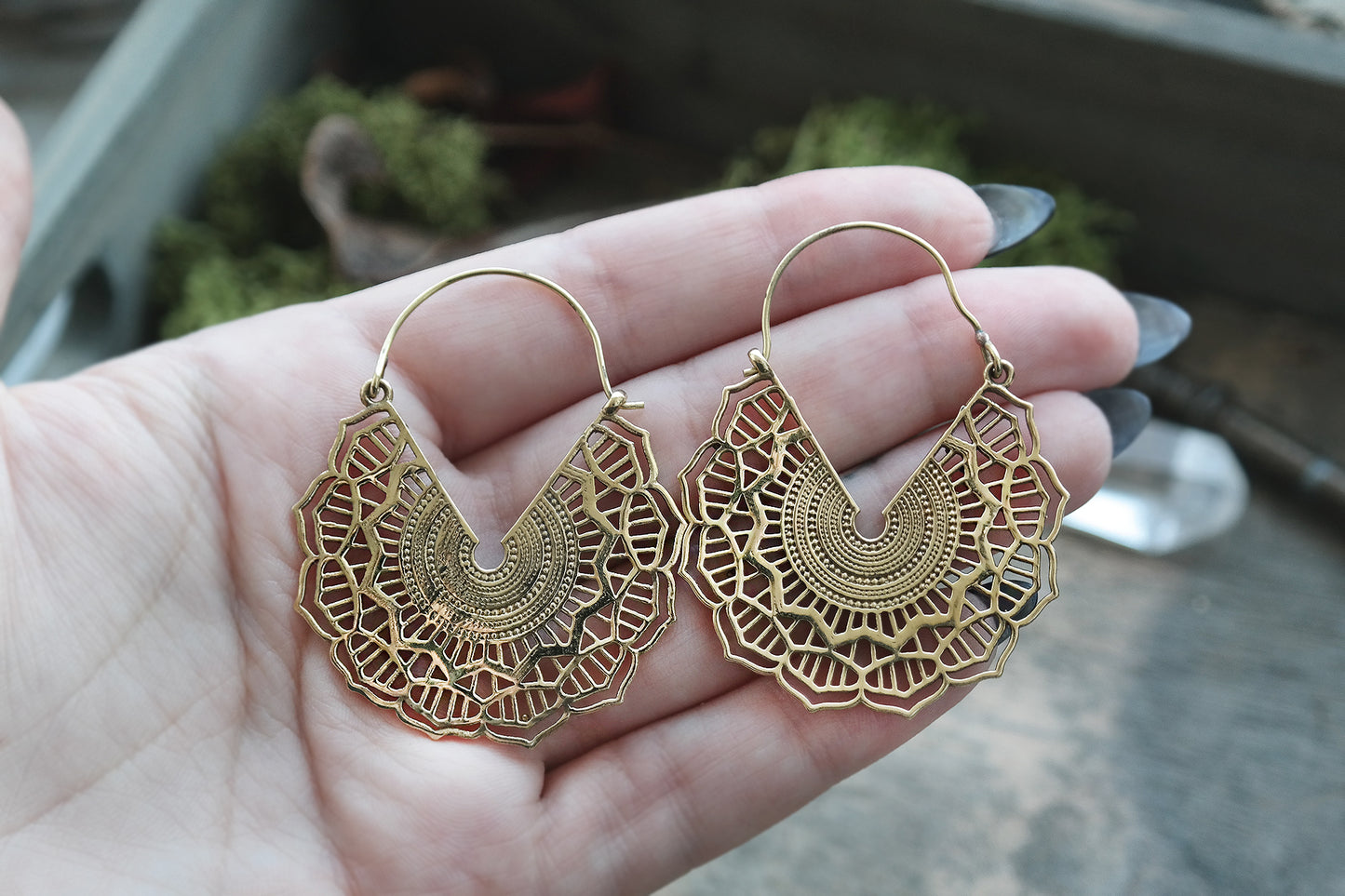 Golden Maya Hoops #BE20 - Fux Jewellery