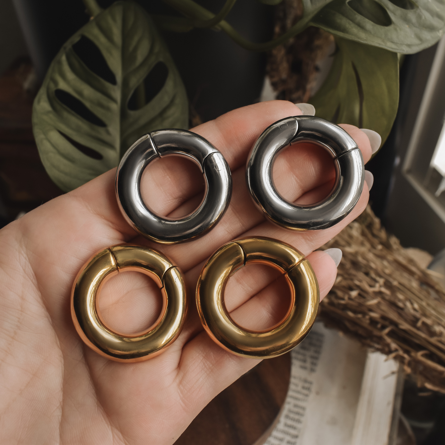Golden Donut Ring Ear Weights