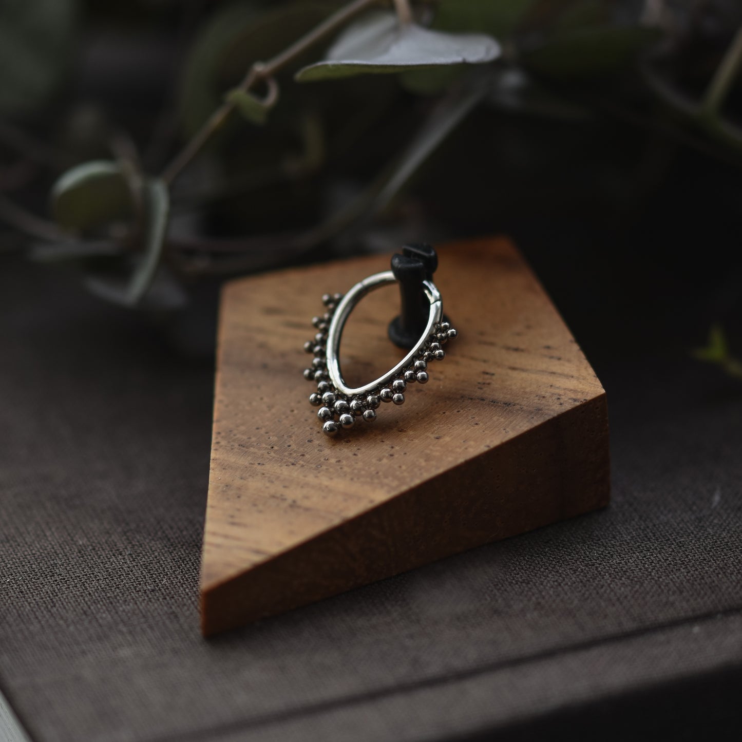 Silver Oval Tribal Septum Clicker