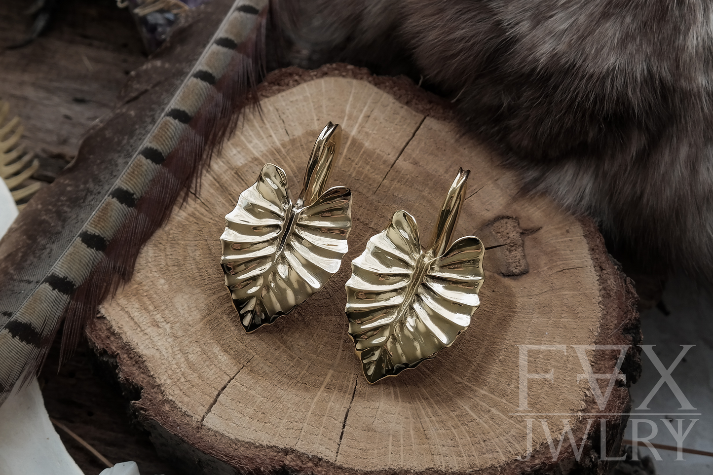 Goldene Blatt Ohrgewichte