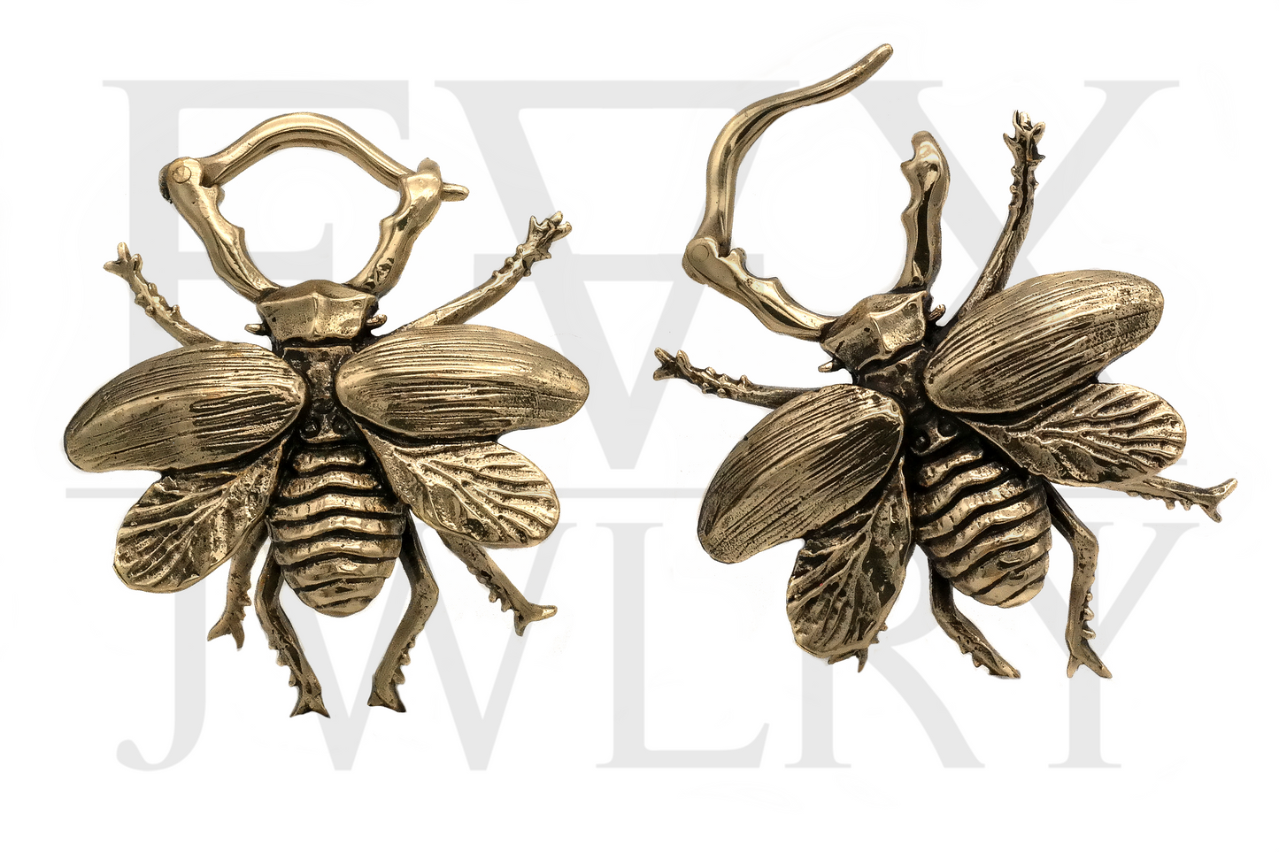 Brass Beetle Ear Hangers