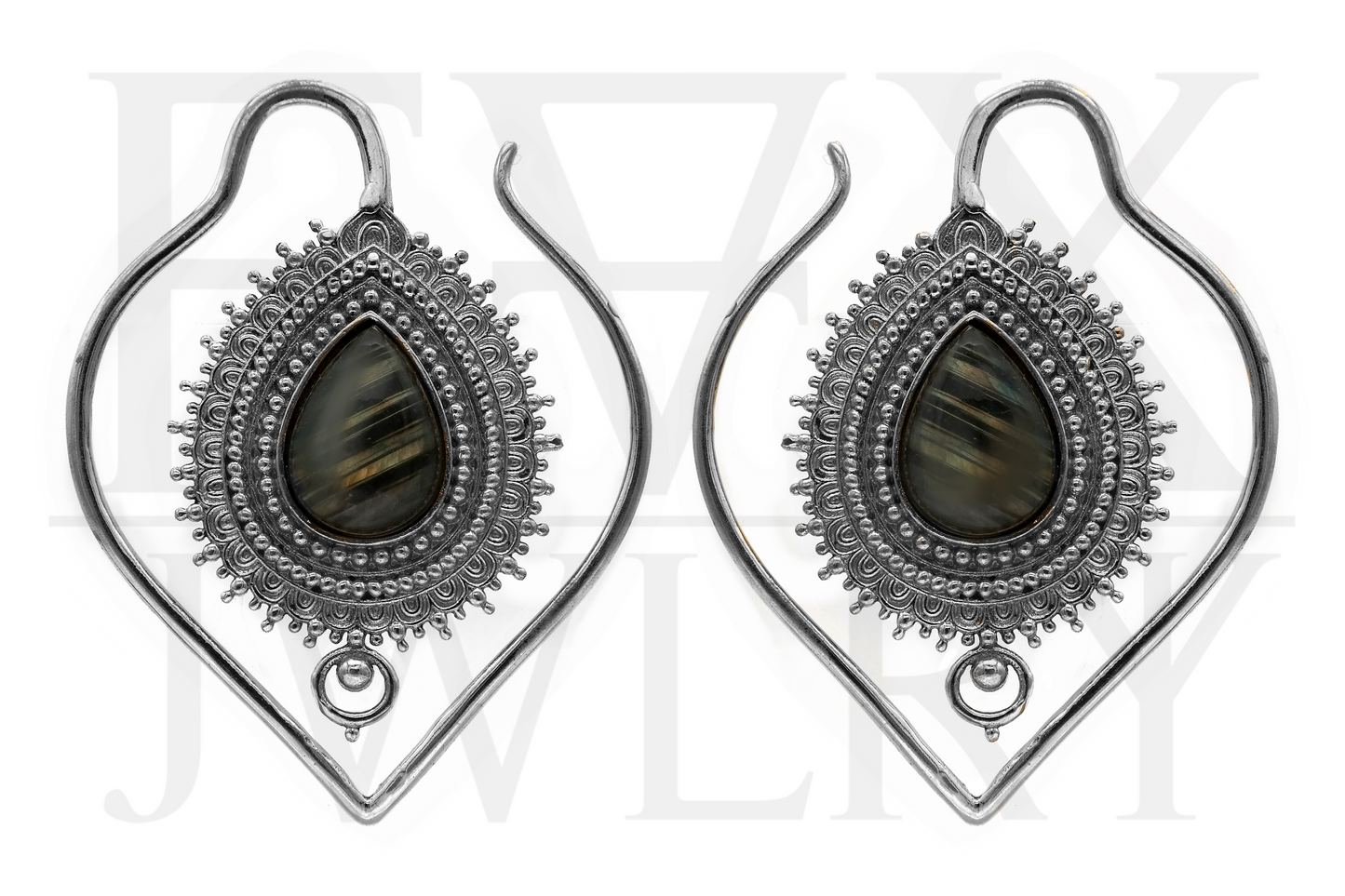 Silver Sacrament Ear Hangers - Labradorite