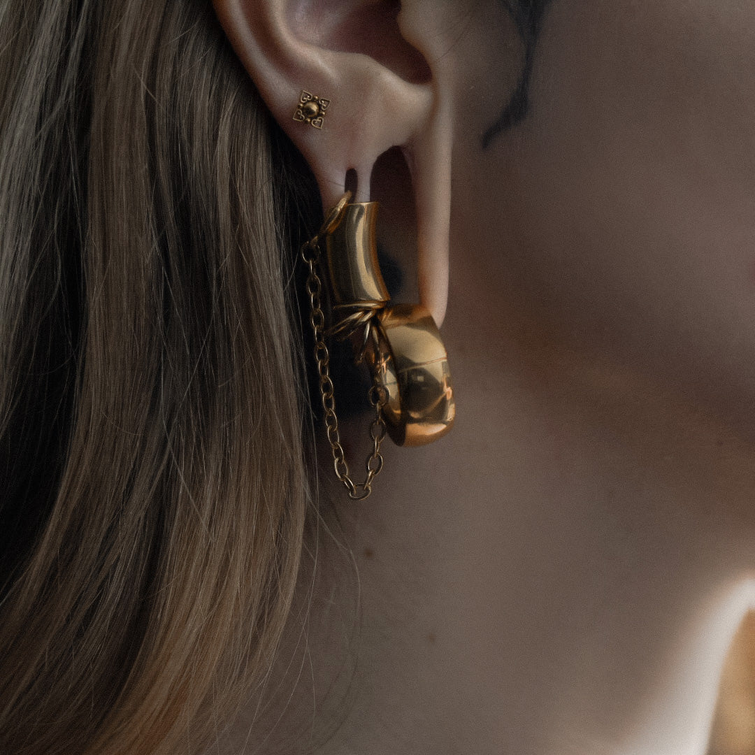 Golden Chunky Ring Ear Weights