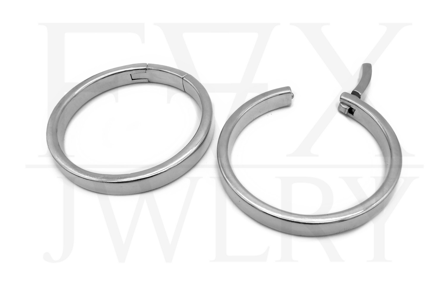 Silver Flat Clicker Hoops