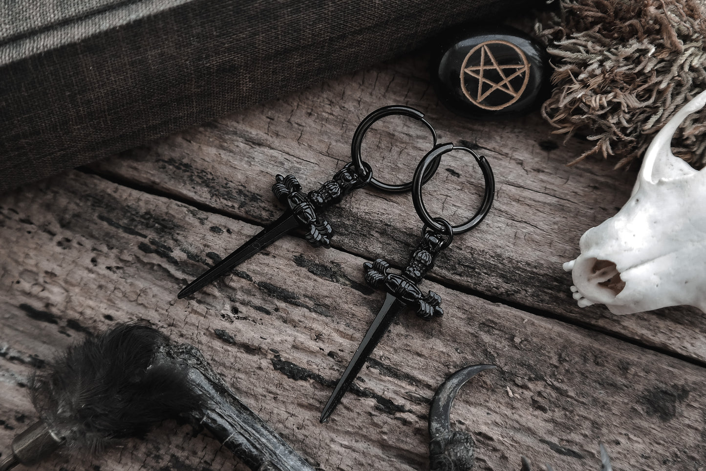 Black Dagger Hoops