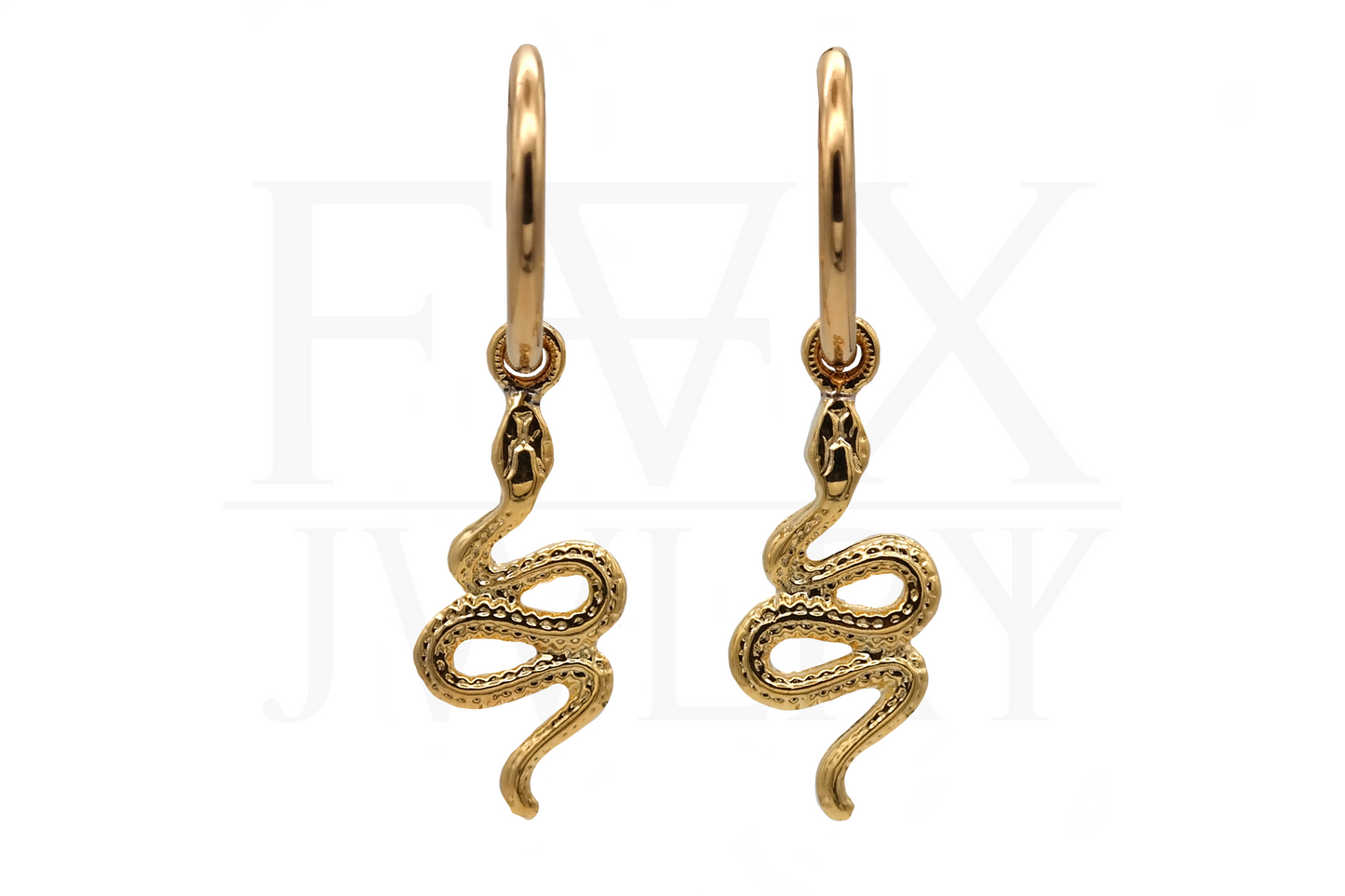 Golden Serpent Hoops