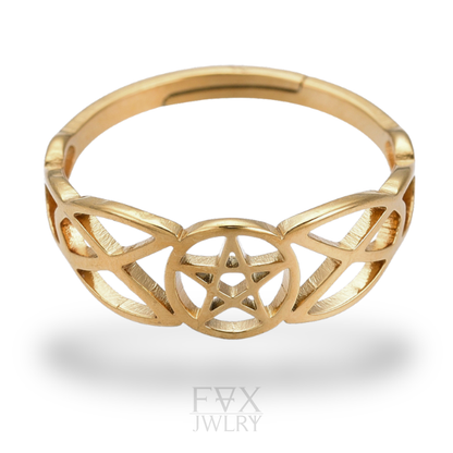 Golden Pentacle Ring