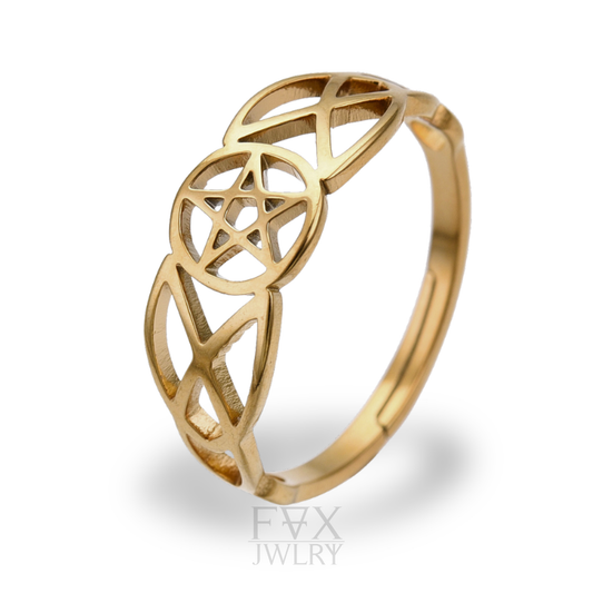 Golden Pentacle Ring