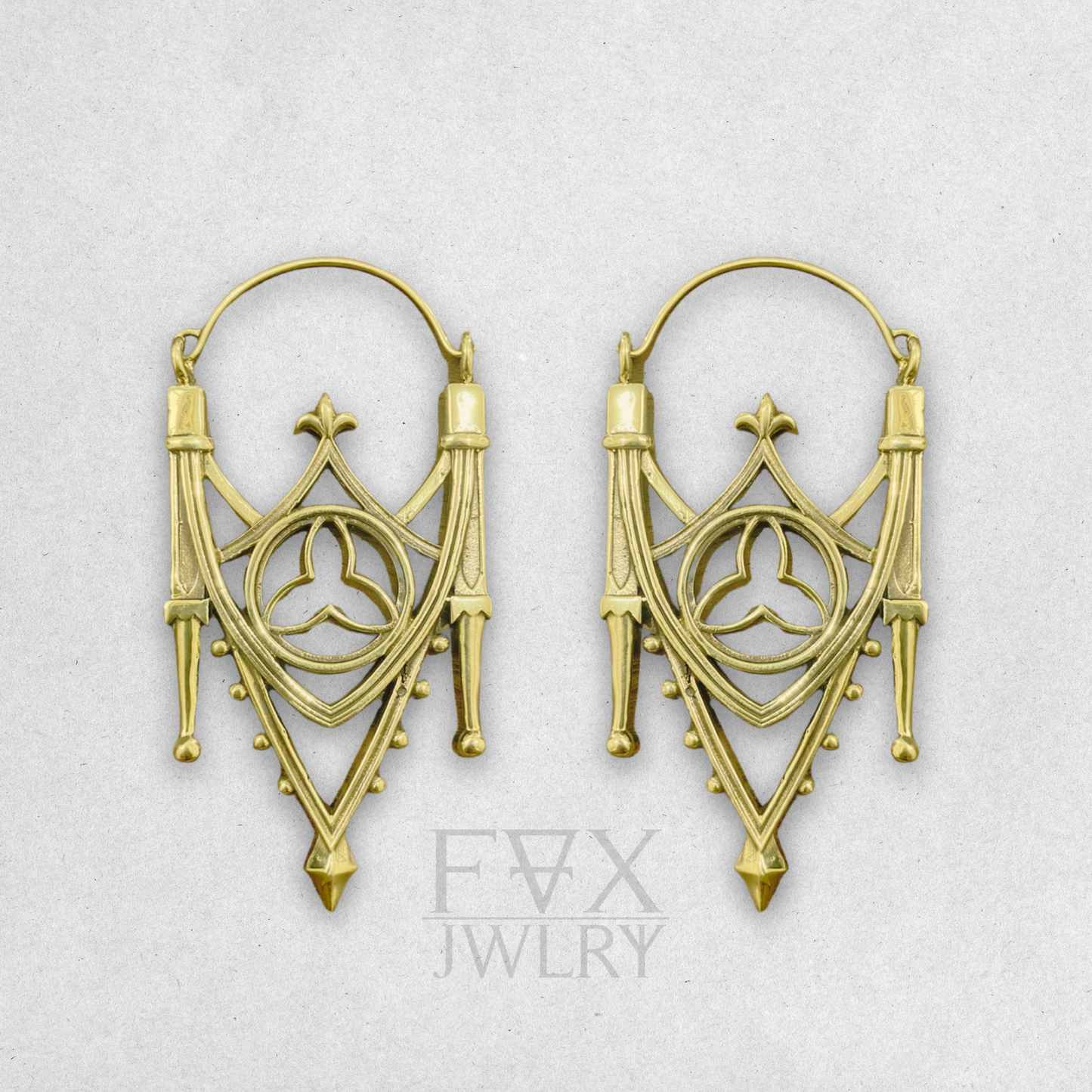 Golden Gothic Arch Earrings