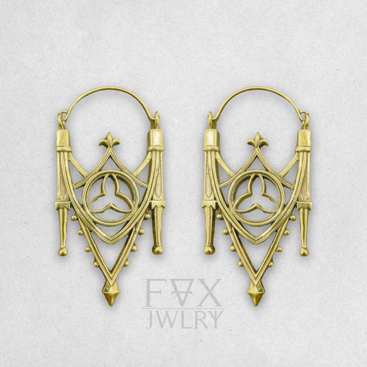 Golden Gothic Arch Earrings