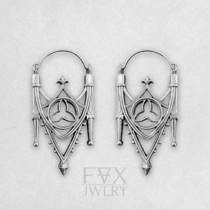 Silver Gothic Arch Earrings