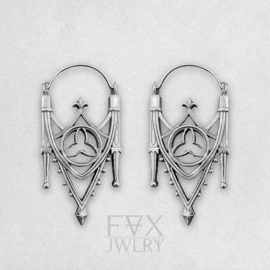 Silver Gothic Arch Earrings