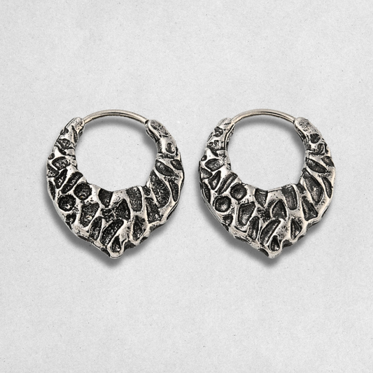 Silver Lava Hoop Earrings