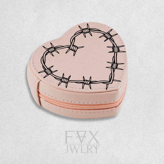 Pink Barbed Wire Heart Jewellery Case