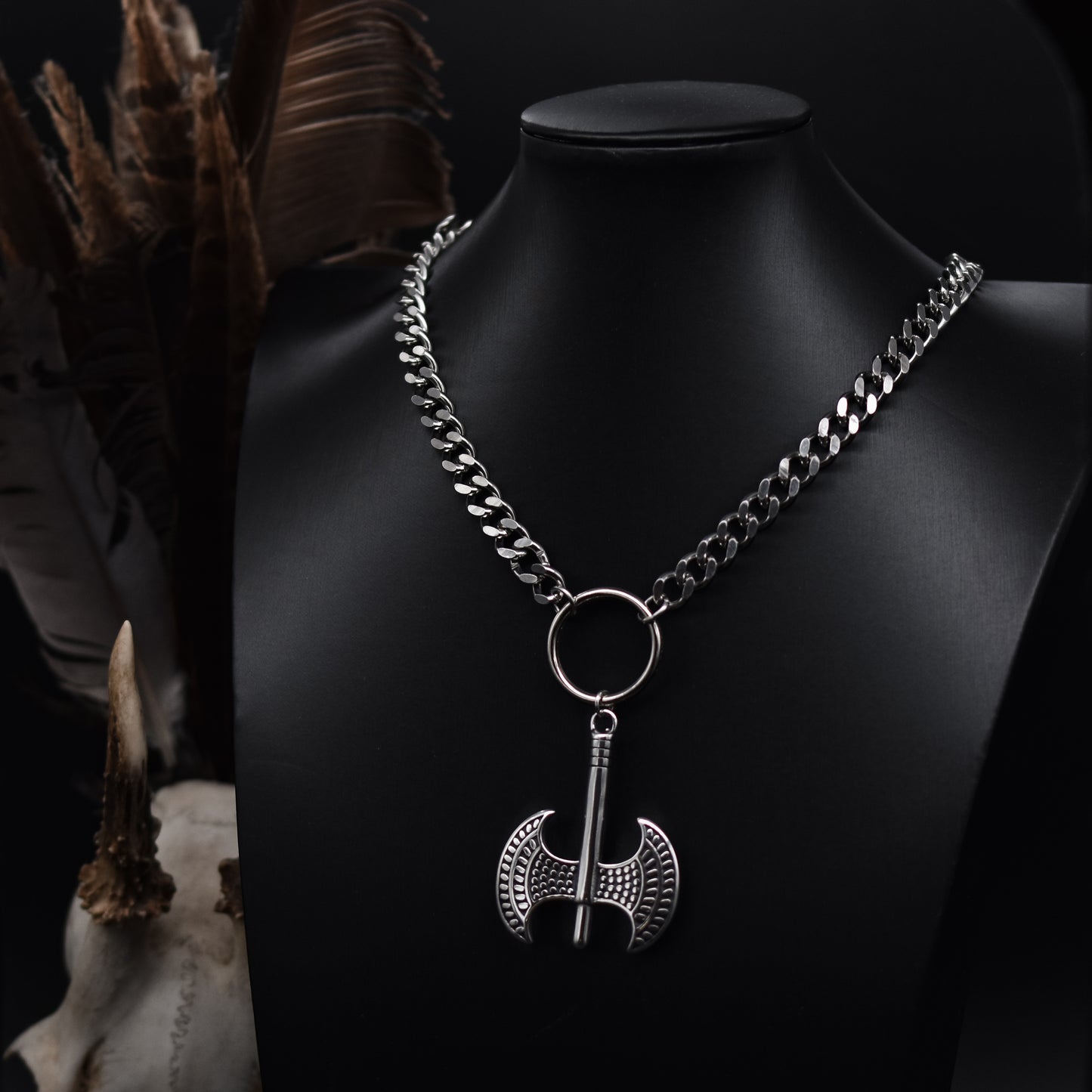 Battle Axe Choker Chain Necklace