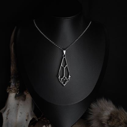 Silberne Kathedral Tropfen Kette