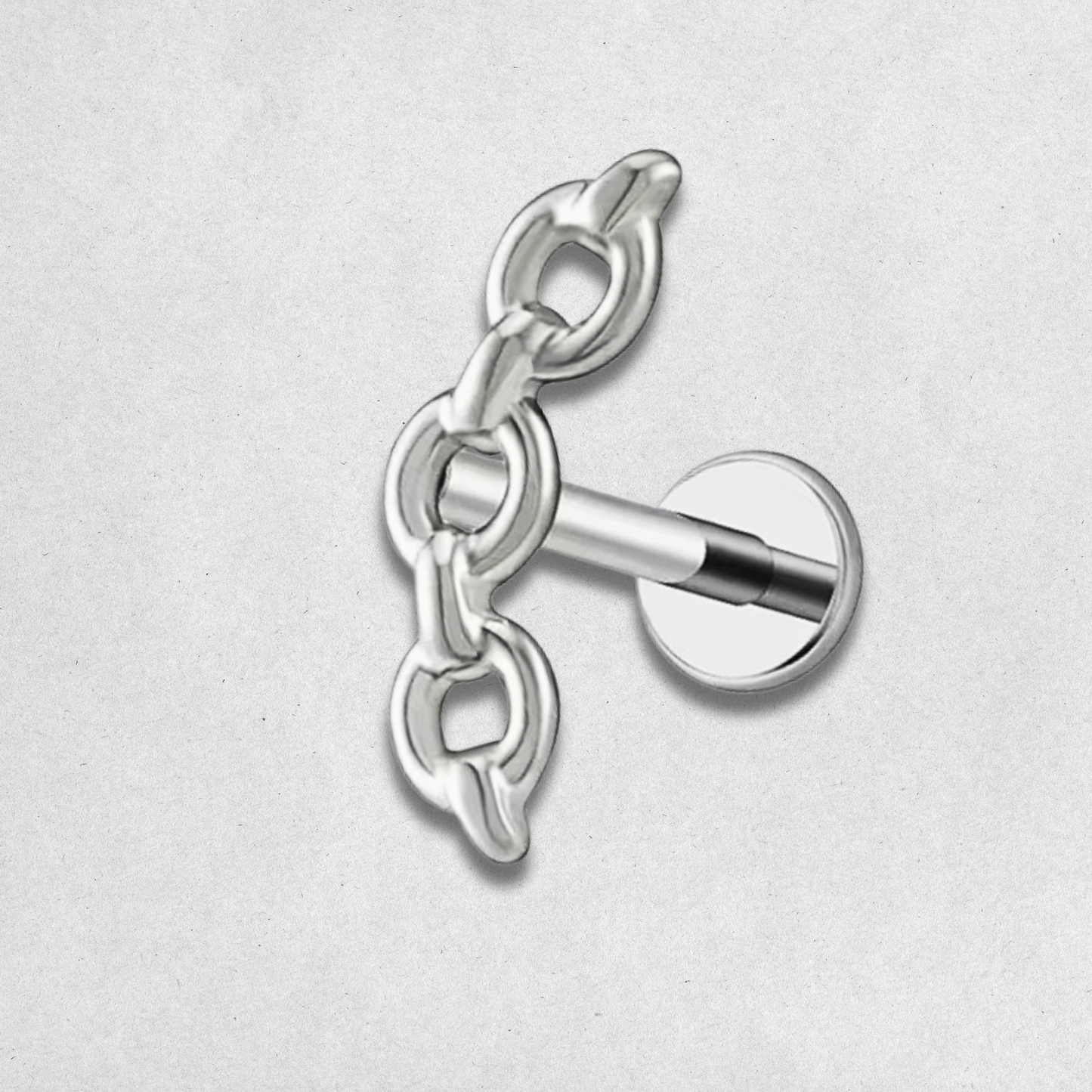 Silver Chain Element Piercing Stud