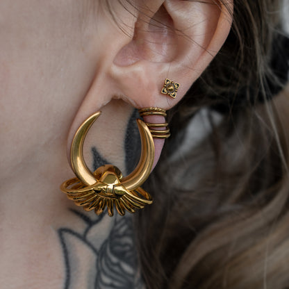 Golden Fan Ear Cuffs