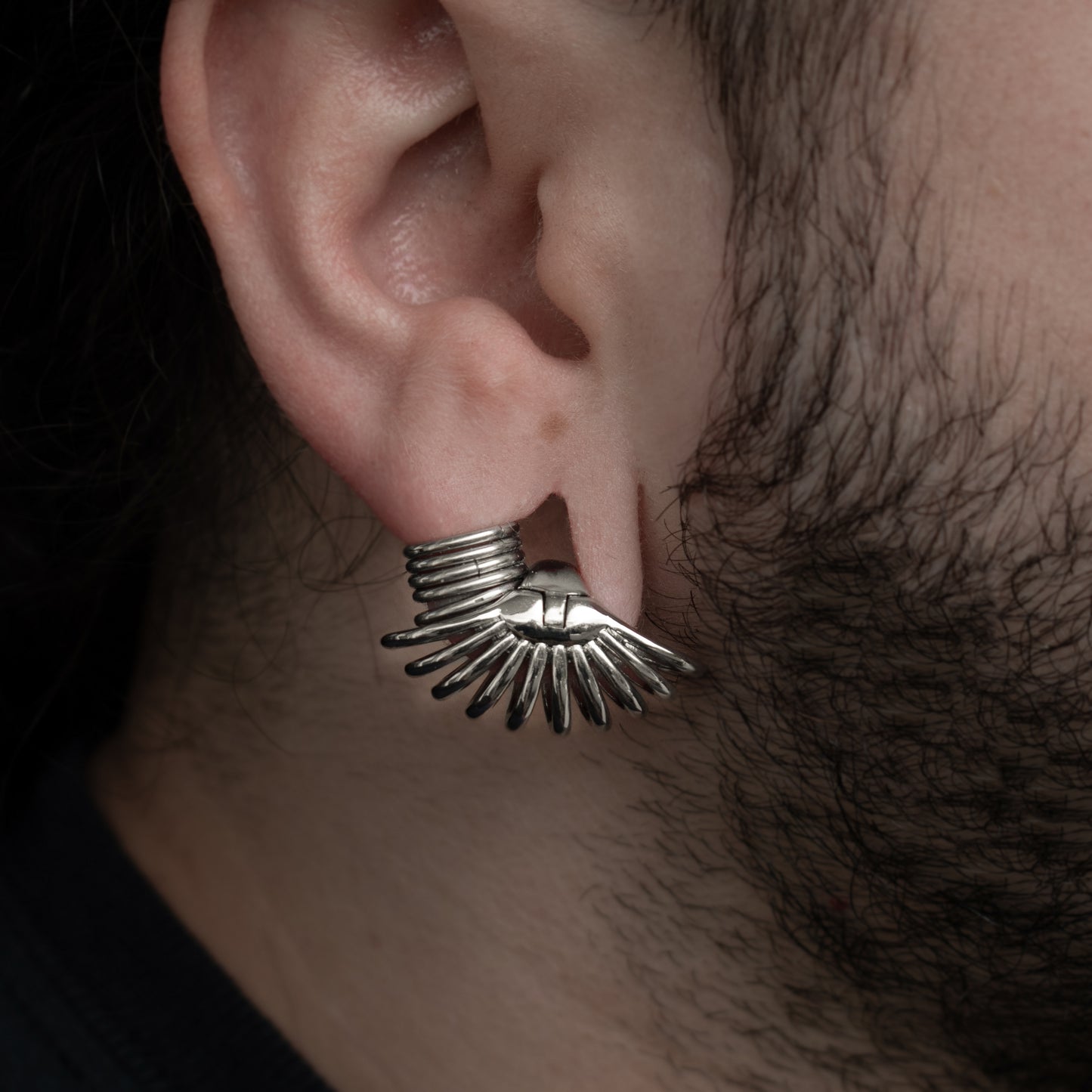 Silver Fan Ear Cuffs