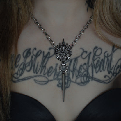 Silver Cathedral Heart Choker