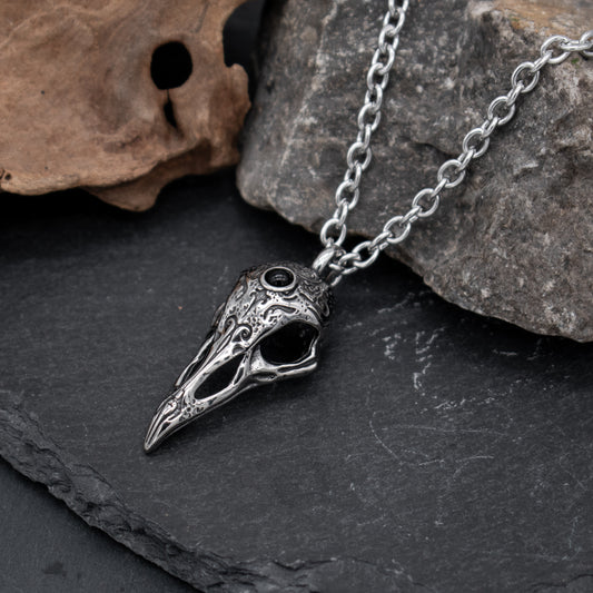 Mystic Raven Skull Necklace