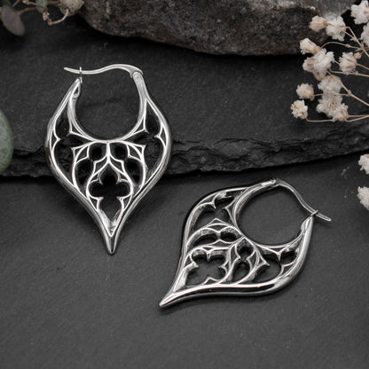 Silver Gothic Architecture Earrings