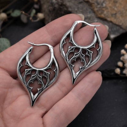 Silver Gothic Architecture Earrings