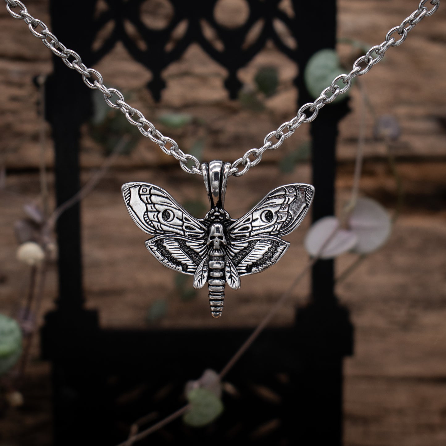 Death Head Moth Steel Necklace