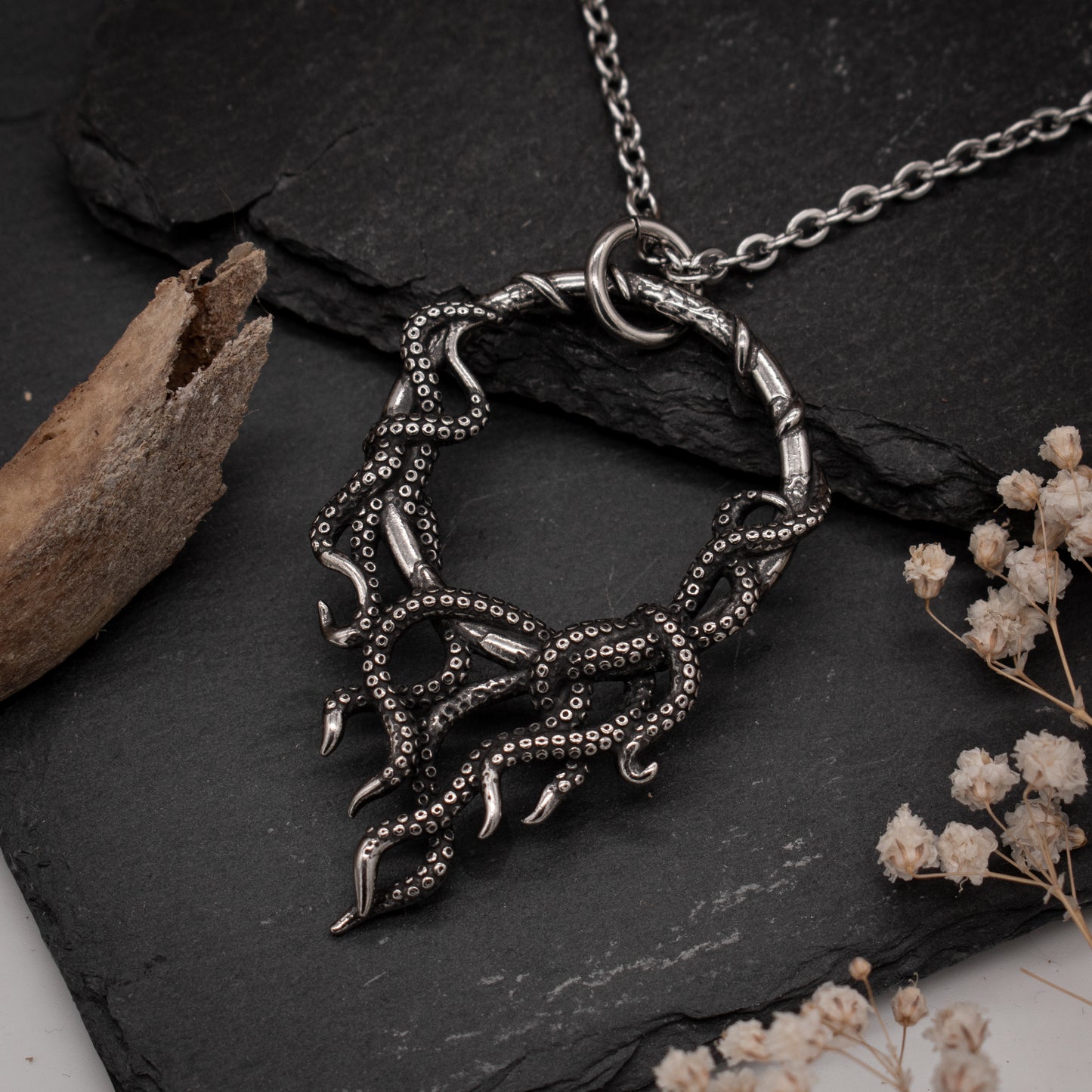 Silver Octopus Tentacle Necklace