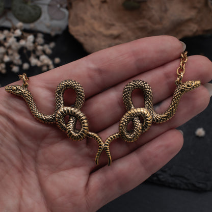 Golden Double Snake Necklace