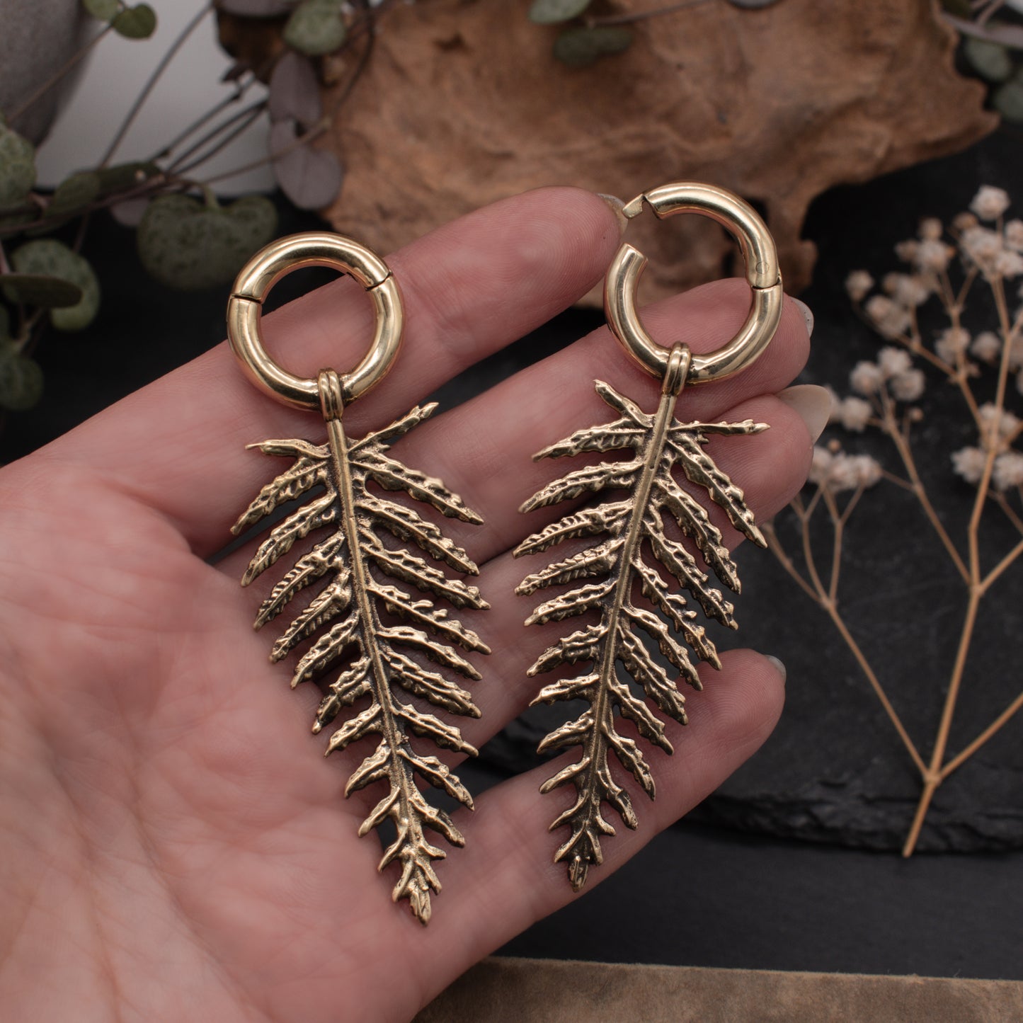 Golden Fern Clicker Ear Weights