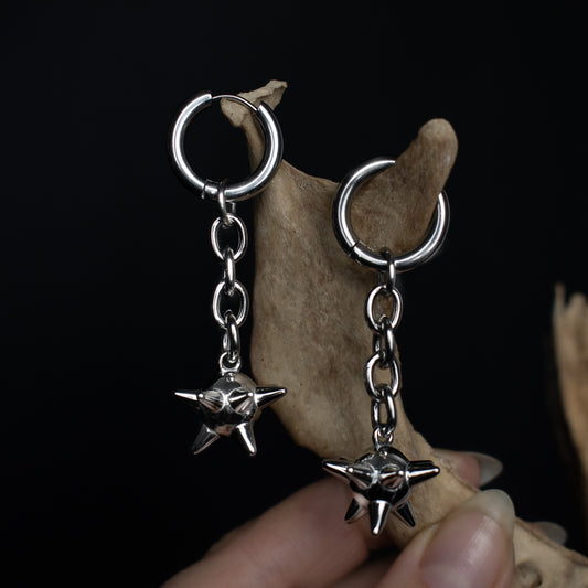 Medieval Single Ball Flail Earrings