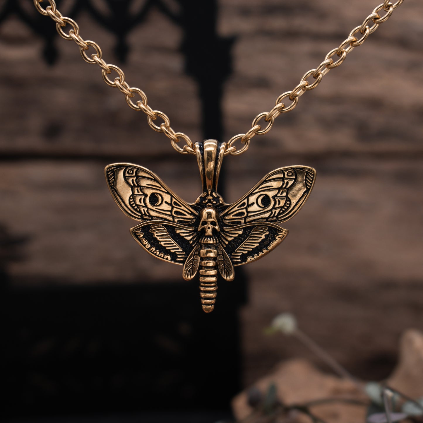 Death Head Moth Steel Necklace