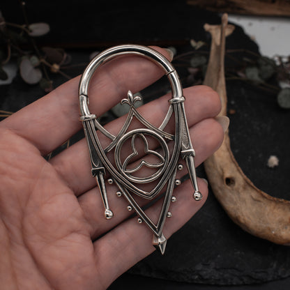 Silver Gothic Arch Ear Weights