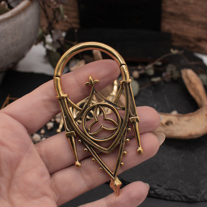 Golden Gothic Arch Ear Weights