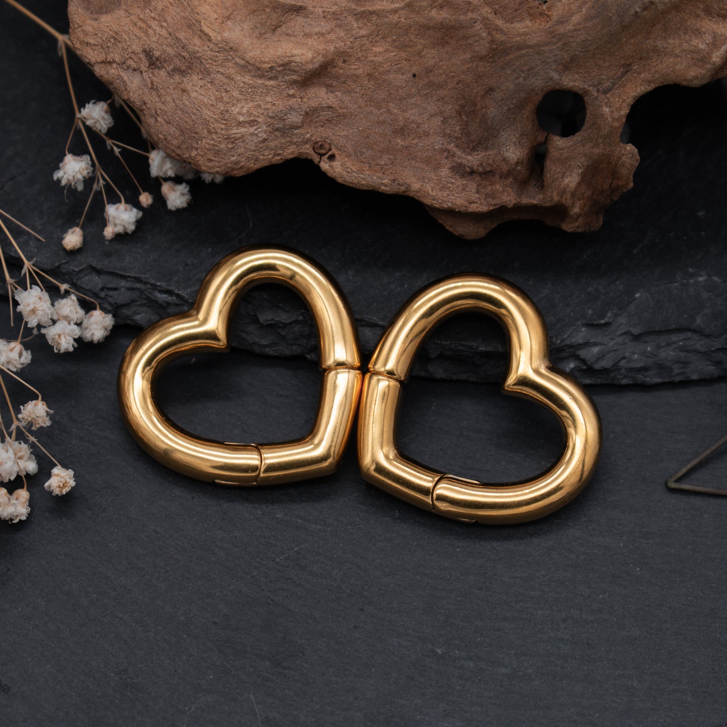 Golden Heart Clicker Ear Weights