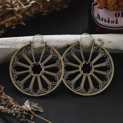 Golden Cathedral Window Earrings