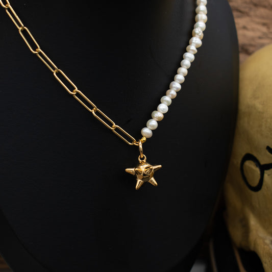 Medieval Flail Pearl Necklace