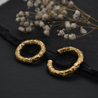 Golden Hammered Ring Ear Weights