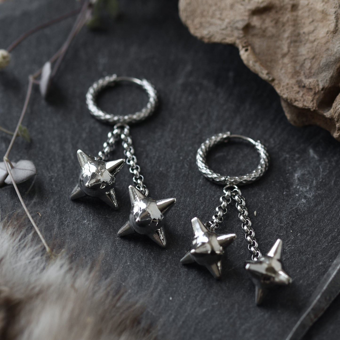 Silver Morning Star Earrings