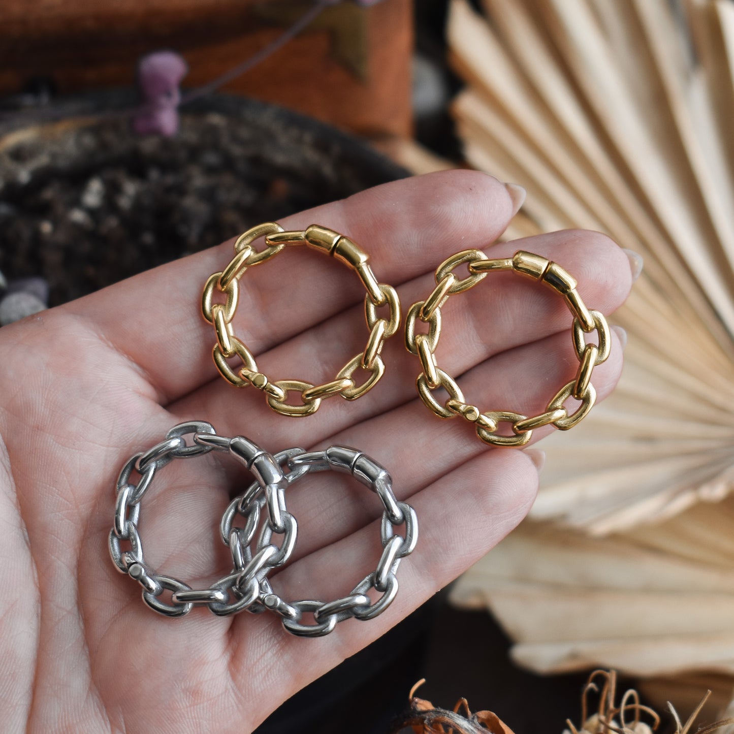 Golden Cable Chain Hoop Ear Weights