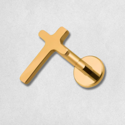 Goldener Kreuz Piercing Stecker