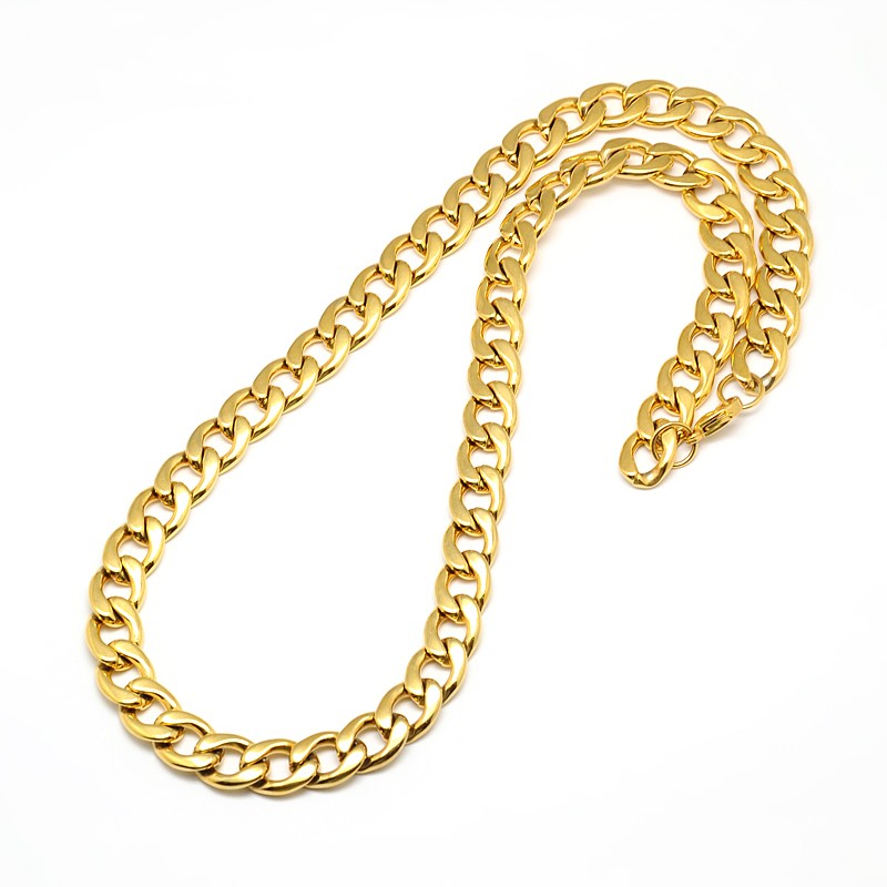 Golden Stainless Steel Chunky Chain Necklace